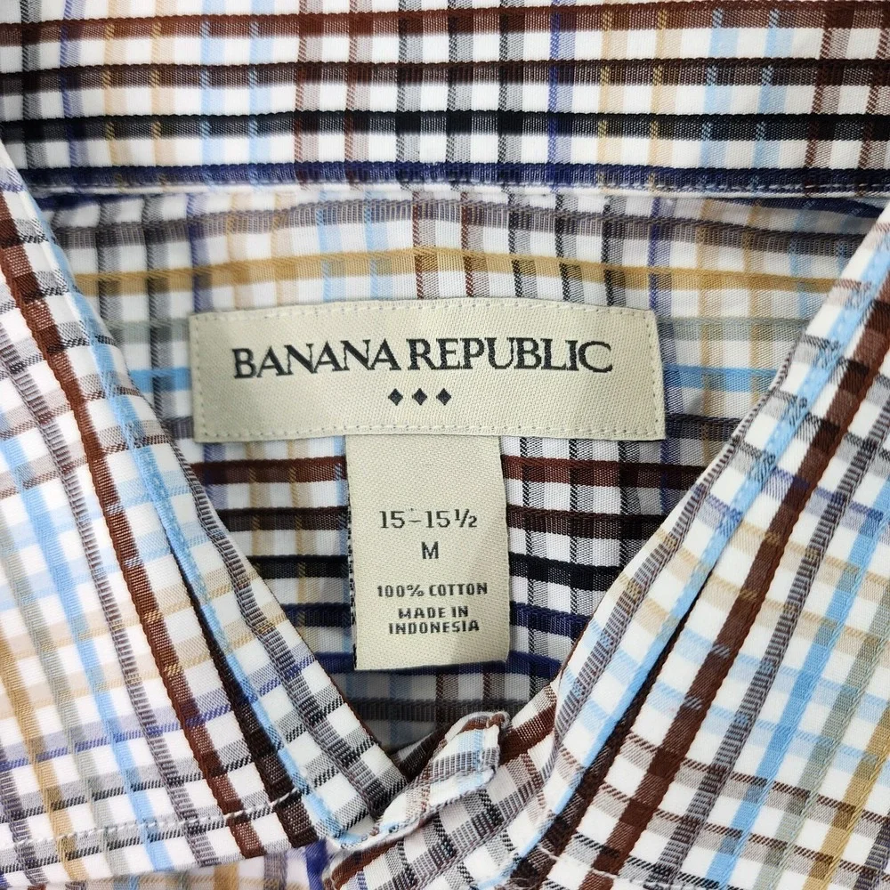 Banana Republic Long Sleeve‎ Shirt Men's Size M 15-15.5 Multicolor Button Up